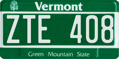 VT license plate ZTE408