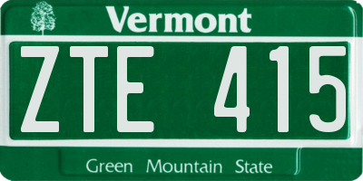 VT license plate ZTE415