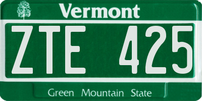 VT license plate ZTE425