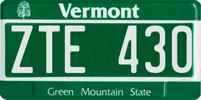 VT license plate ZTE430