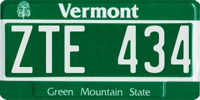 VT license plate ZTE434