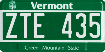 VT license plate ZTE435