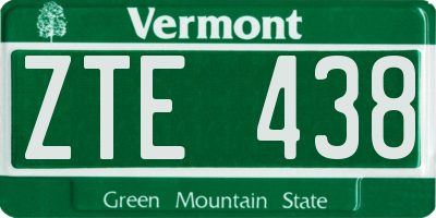 VT license plate ZTE438