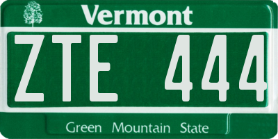 VT license plate ZTE444