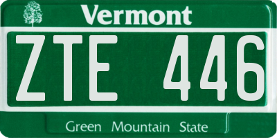 VT license plate ZTE446
