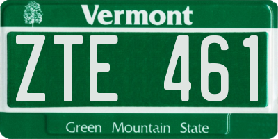 VT license plate ZTE461