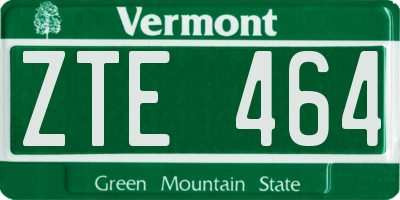 VT license plate ZTE464
