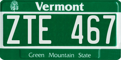 VT license plate ZTE467