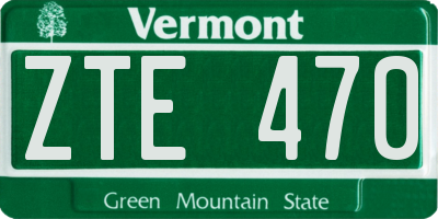 VT license plate ZTE470