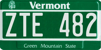VT license plate ZTE482
