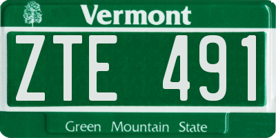 VT license plate ZTE491