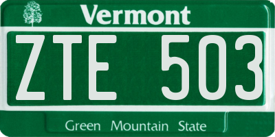 VT license plate ZTE503