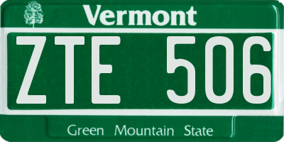 VT license plate ZTE506