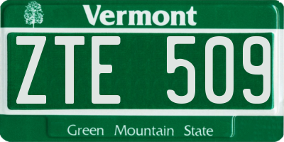 VT license plate ZTE509