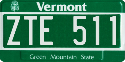 VT license plate ZTE511