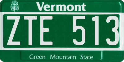VT license plate ZTE513
