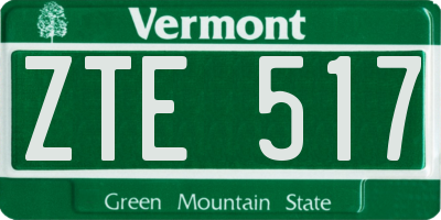 VT license plate ZTE517