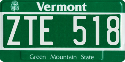 VT license plate ZTE518