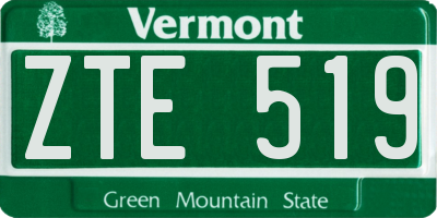 VT license plate ZTE519