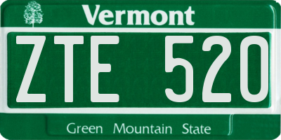 VT license plate ZTE520