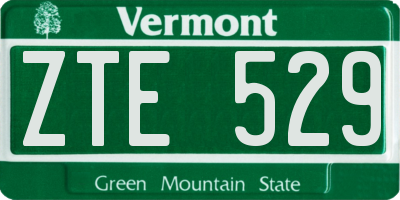 VT license plate ZTE529