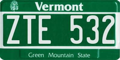 VT license plate ZTE532
