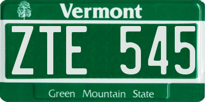 VT license plate ZTE545