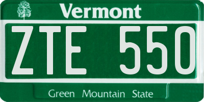 VT license plate ZTE550