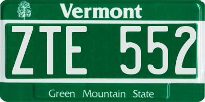 VT license plate ZTE552
