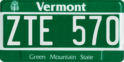 VT license plate ZTE570