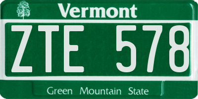 VT license plate ZTE578