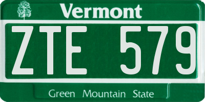 VT license plate ZTE579