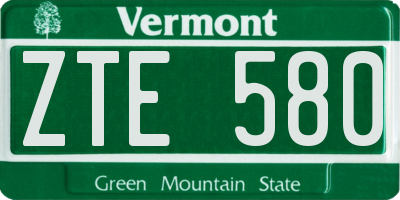 VT license plate ZTE580