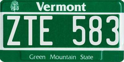 VT license plate ZTE583