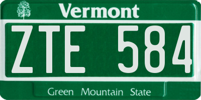 VT license plate ZTE584