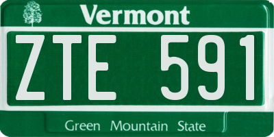 VT license plate ZTE591
