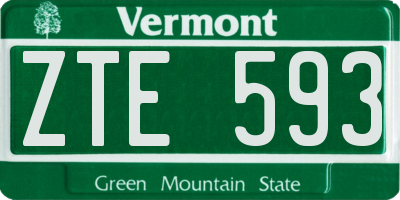 VT license plate ZTE593