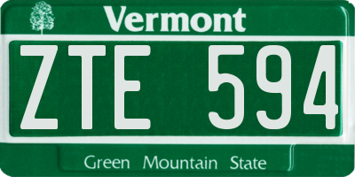 VT license plate ZTE594