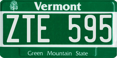 VT license plate ZTE595