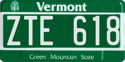 VT license plate ZTE618