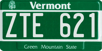 VT license plate ZTE621