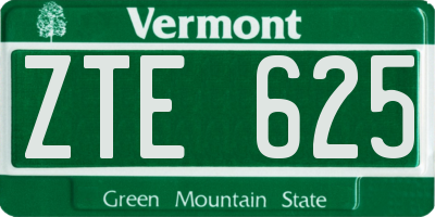 VT license plate ZTE625