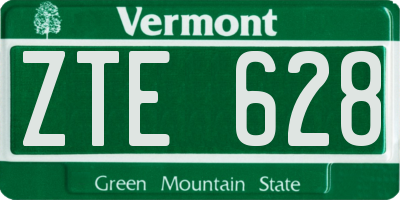 VT license plate ZTE628