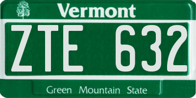 VT license plate ZTE632