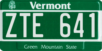 VT license plate ZTE641