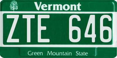 VT license plate ZTE646