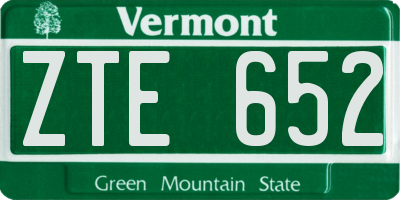 VT license plate ZTE652