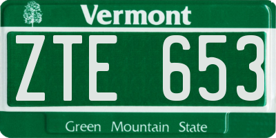 VT license plate ZTE653