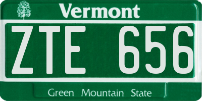VT license plate ZTE656