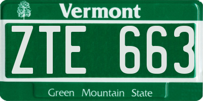 VT license plate ZTE663